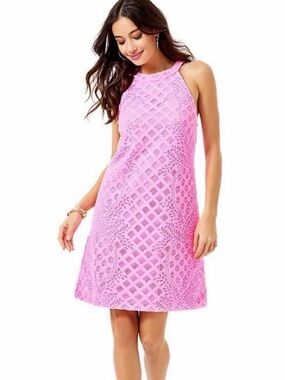 Pink Lilly Pulitzer Halter Shift Dress